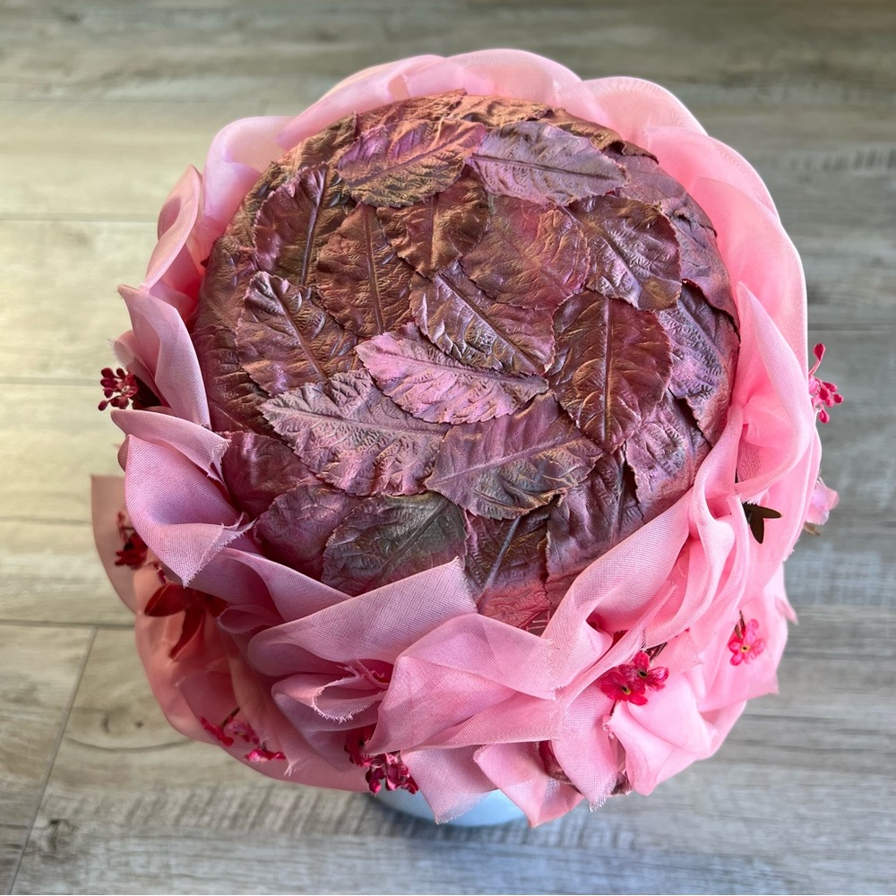 Rare Vintage 1950’s Valerie Modes Garden Party Caged Floral Pill Box Hat - Picture 6 of 9